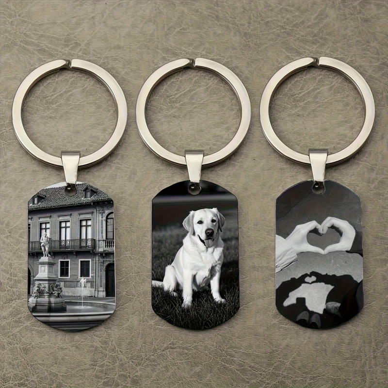 Initial Ring Custom - Personalizowany brelok do kluczy ze zdjęciem,
