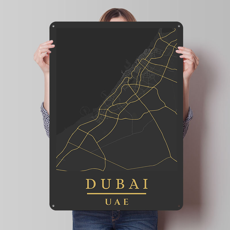 Custom Map Poster - Mapa Dubaju ZEA, plakat z nadrukiem,