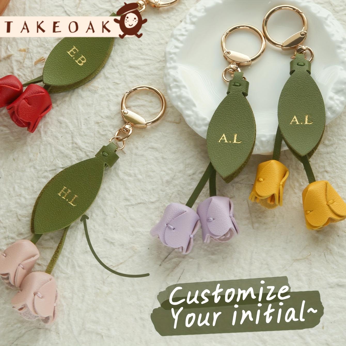 Monogram Keychain Leather - Spersonalizowany brelok do kluczy z imionami