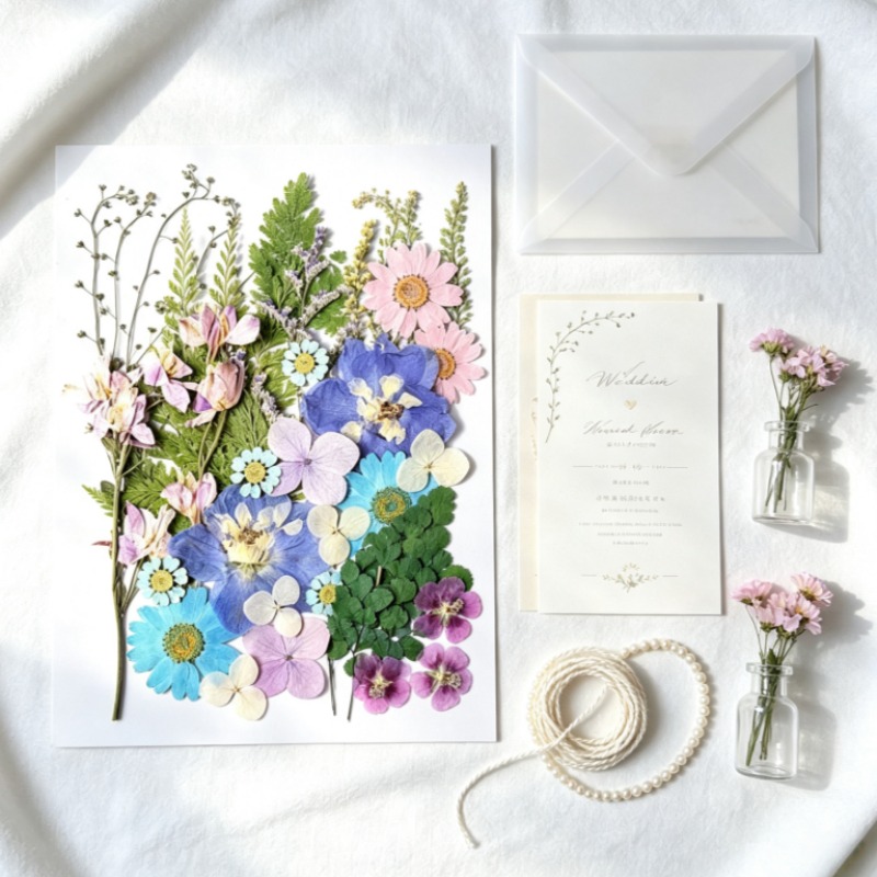 Dried Flower Bookmark - Zestaw zmielonych, suszonych kwiatów, naturalne okazy