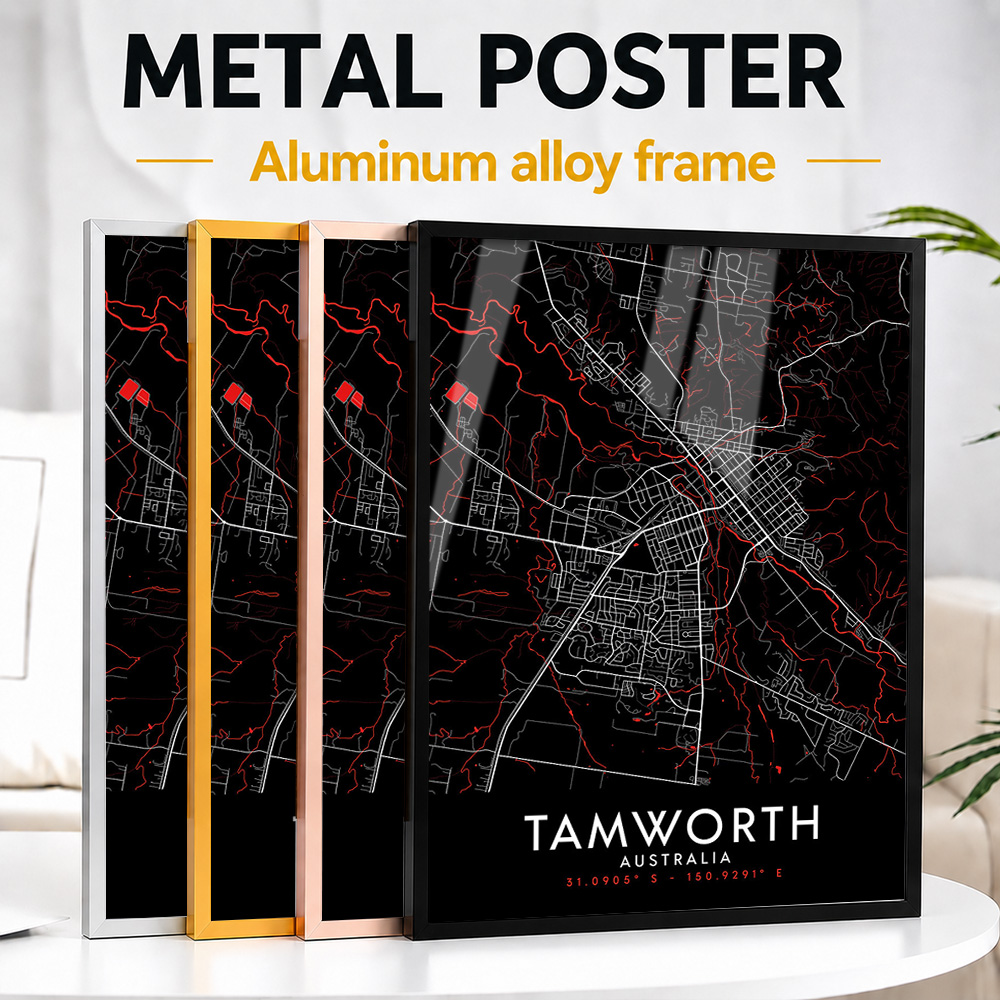 Tamworth Dark Map Oprawiony Me – Custom Map Poster recenzja i cena