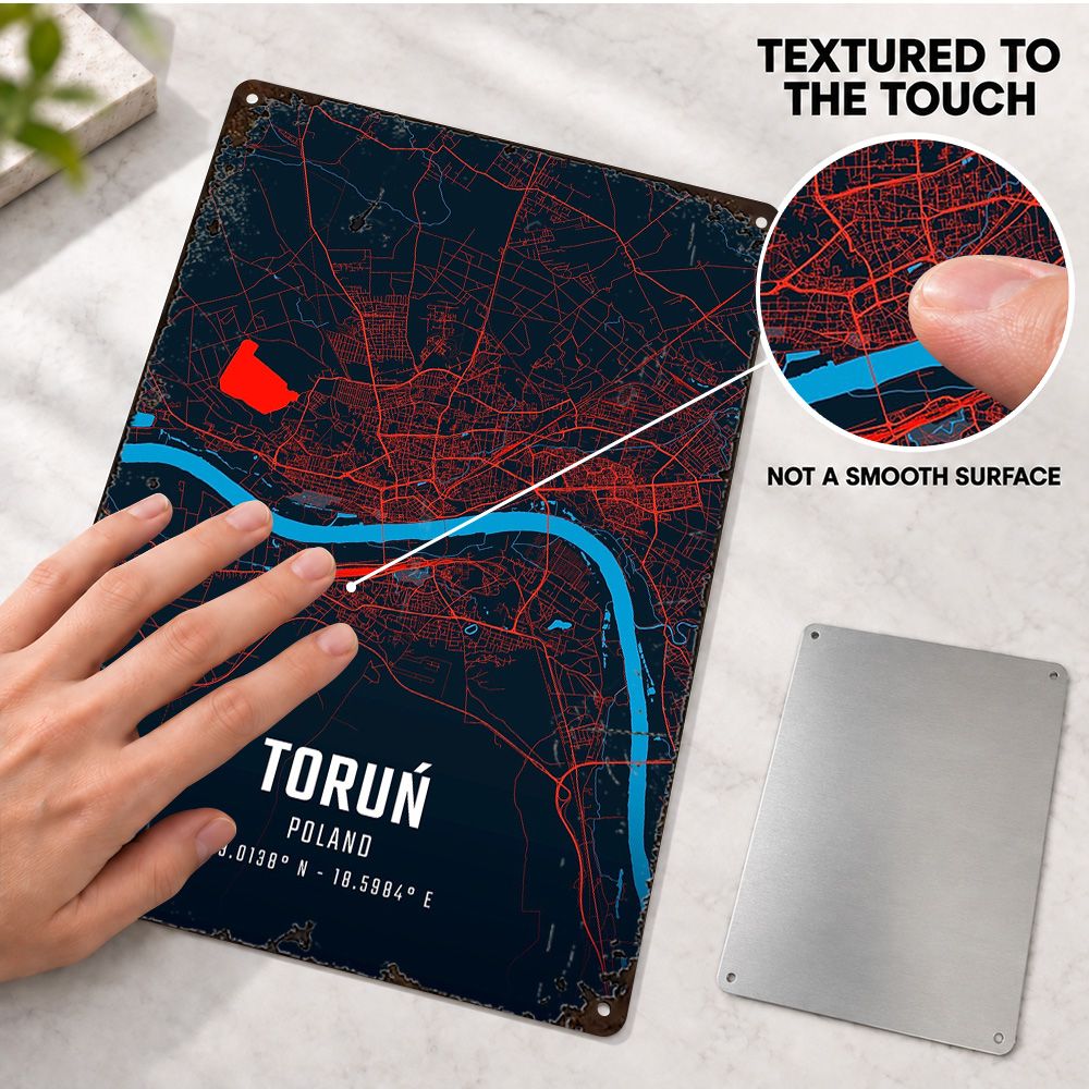 Mapa miasta Toruń, metalowy pl – Custom Map Poster recenzja i cena
