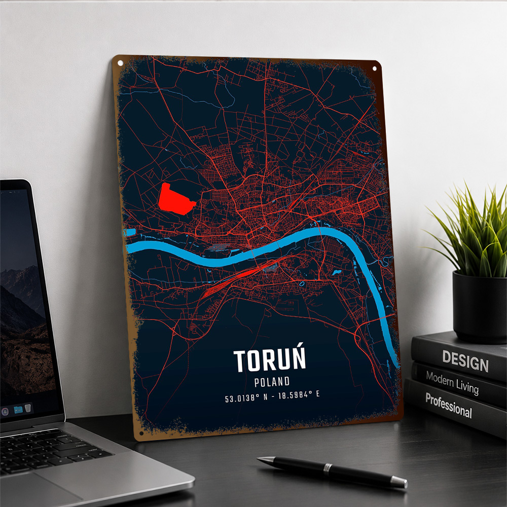 Mapa miasta Toruń, metalowy pl – Custom Map Poster recenzja i cena