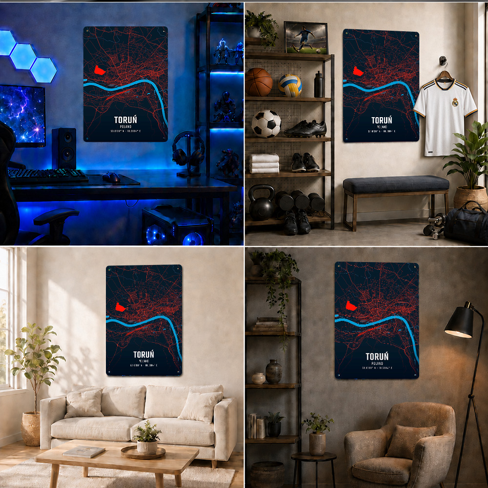 Mapa miasta Toruń, metalowy pl – Custom Map Poster recenzja i cena